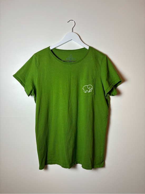 ivory ella Tops - ivory ella Green Short Sleeve Tee w/Pocket Elephant Logo w/white hasma on back